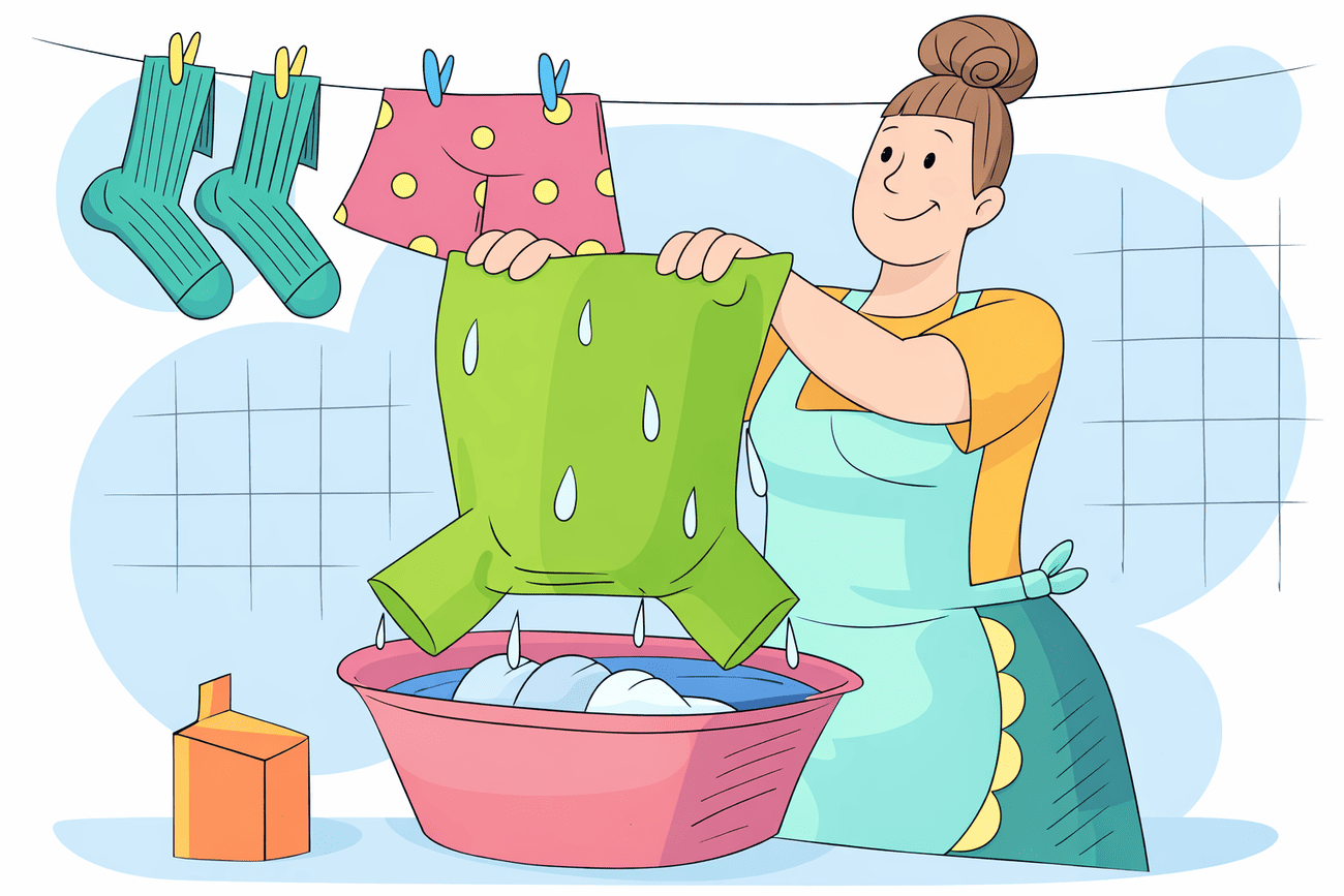 Иллюстрация глагола wet
